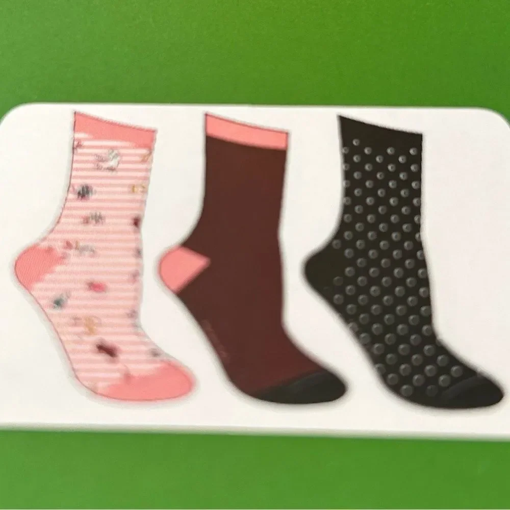 KATE SPADE NEW YORK WHIMSICAL 3 PK WOMEN'S CREW SOCKS SIZE: 4-10, NWT